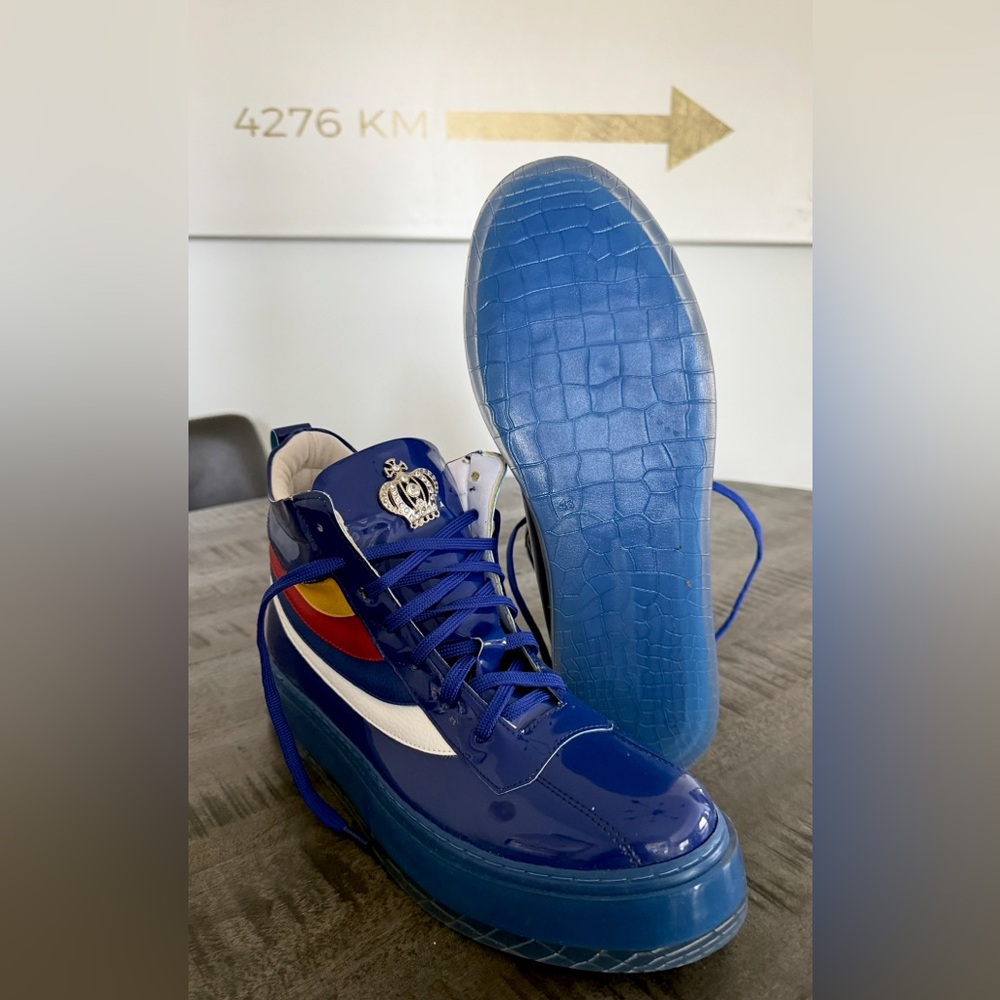 Blue High-Top Sneakers